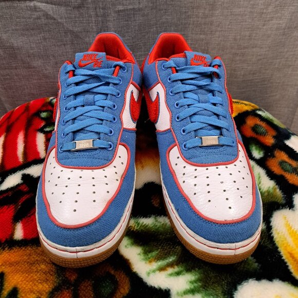%Men Nike Air Force 1 Supreme I/O Low Bronx Size 9.5 Blue Red White Fat Joe -A1 main image 16